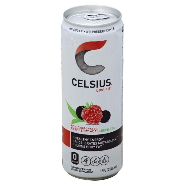 146928 Sparkling Raspberry Acai Green Tea Energy Drink - 12 Oz..