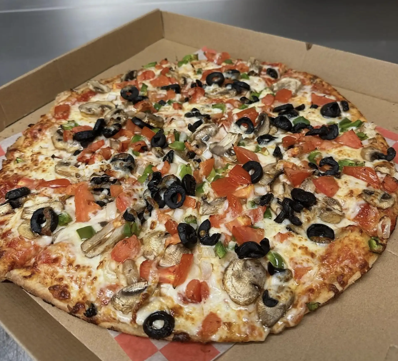 Large Fresh Veggie pizza.