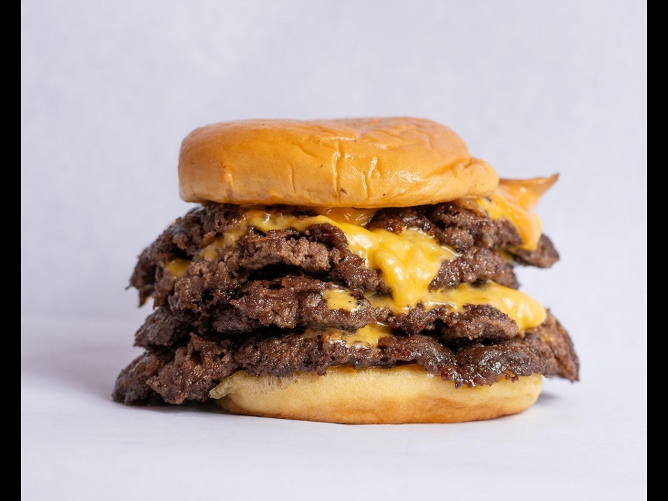 YoYo Triple Smash Burger.