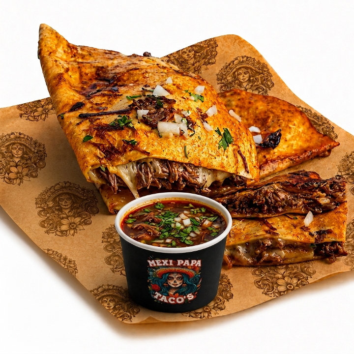 BEEF BIRRIA QUESADILLA.