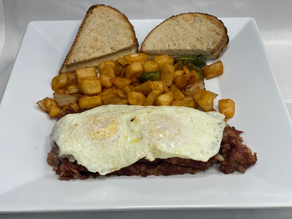 Corned Beef Hash & Eggs.