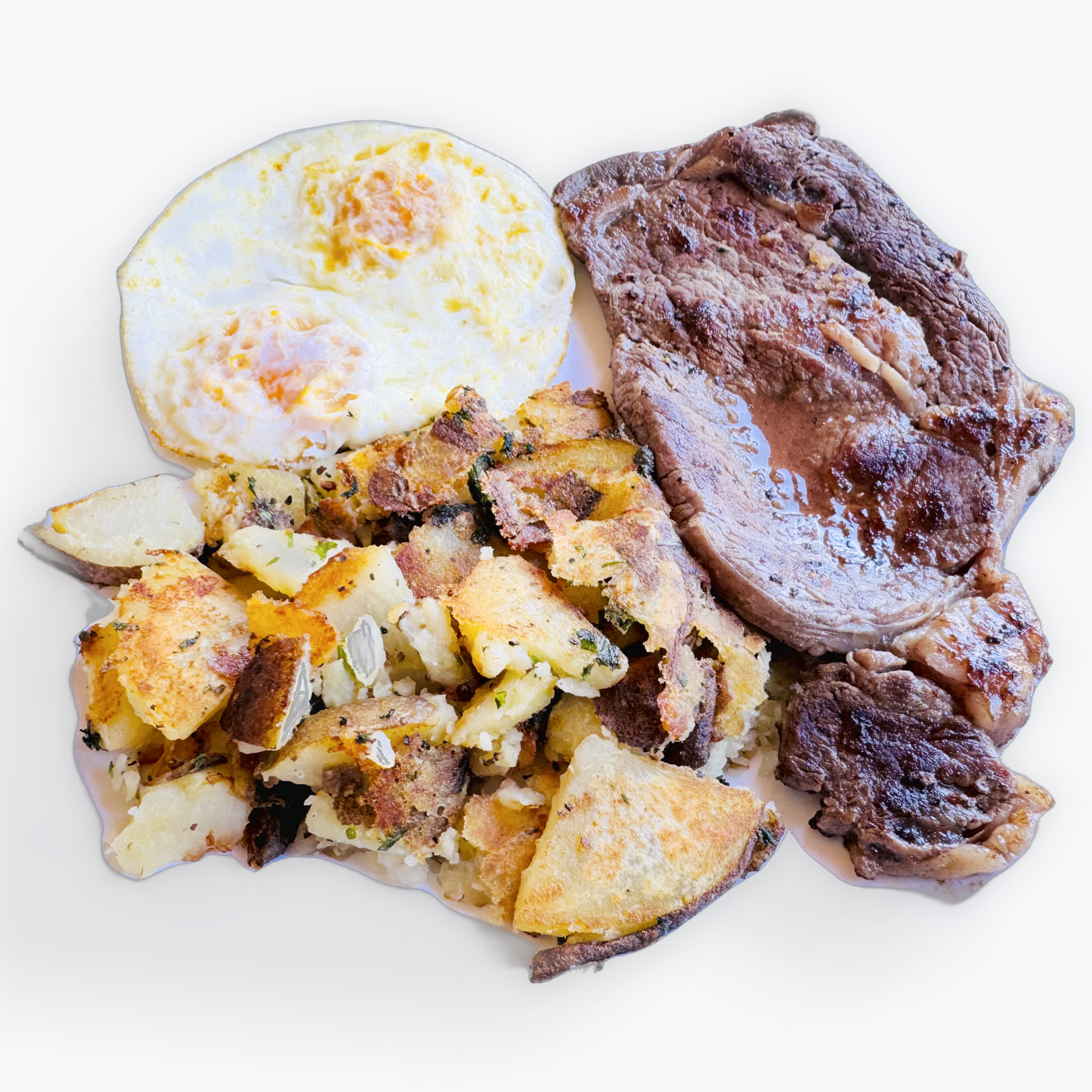 STEAK AND EGGS.