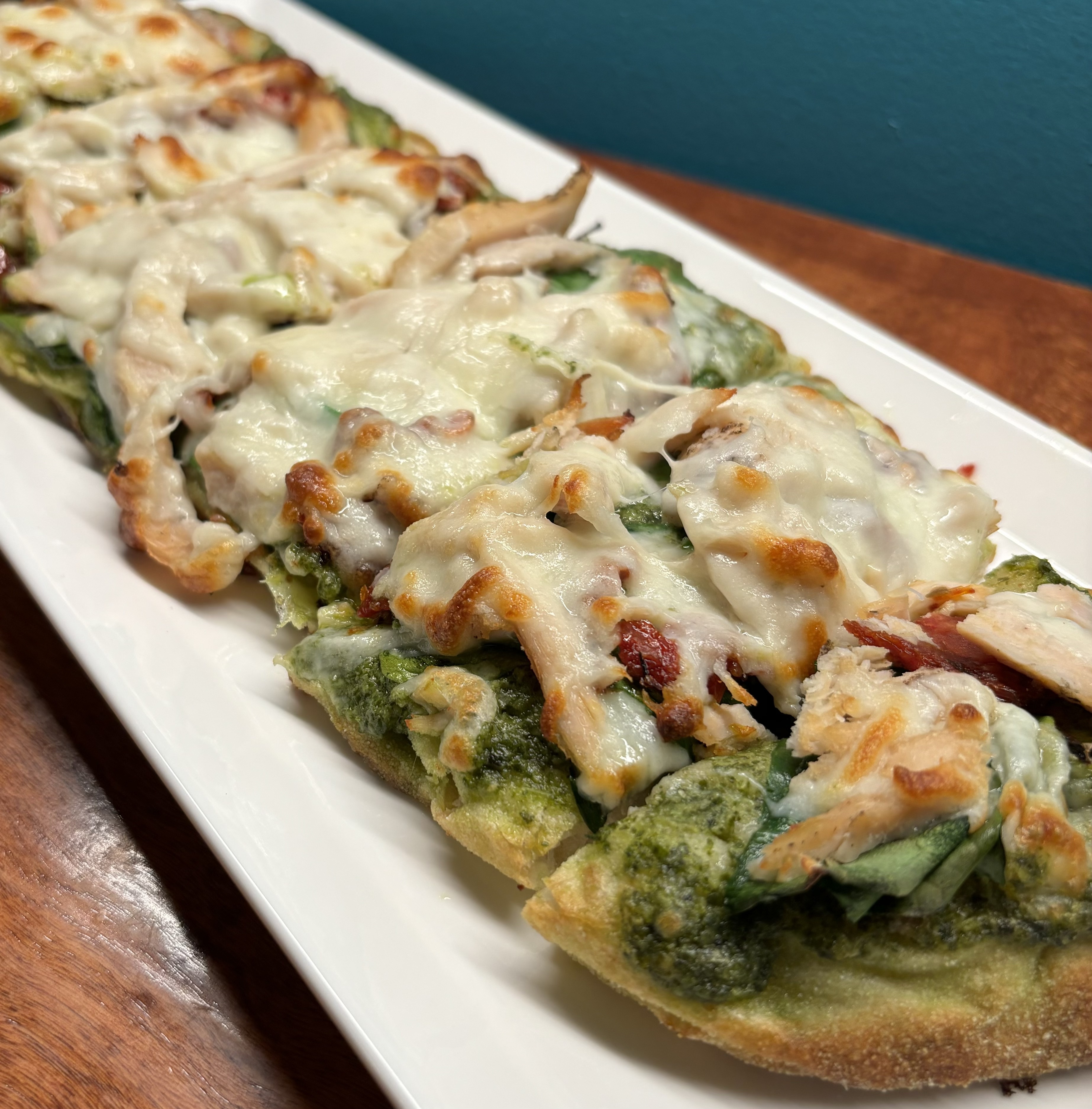 Pesto Chicken Flatbread.