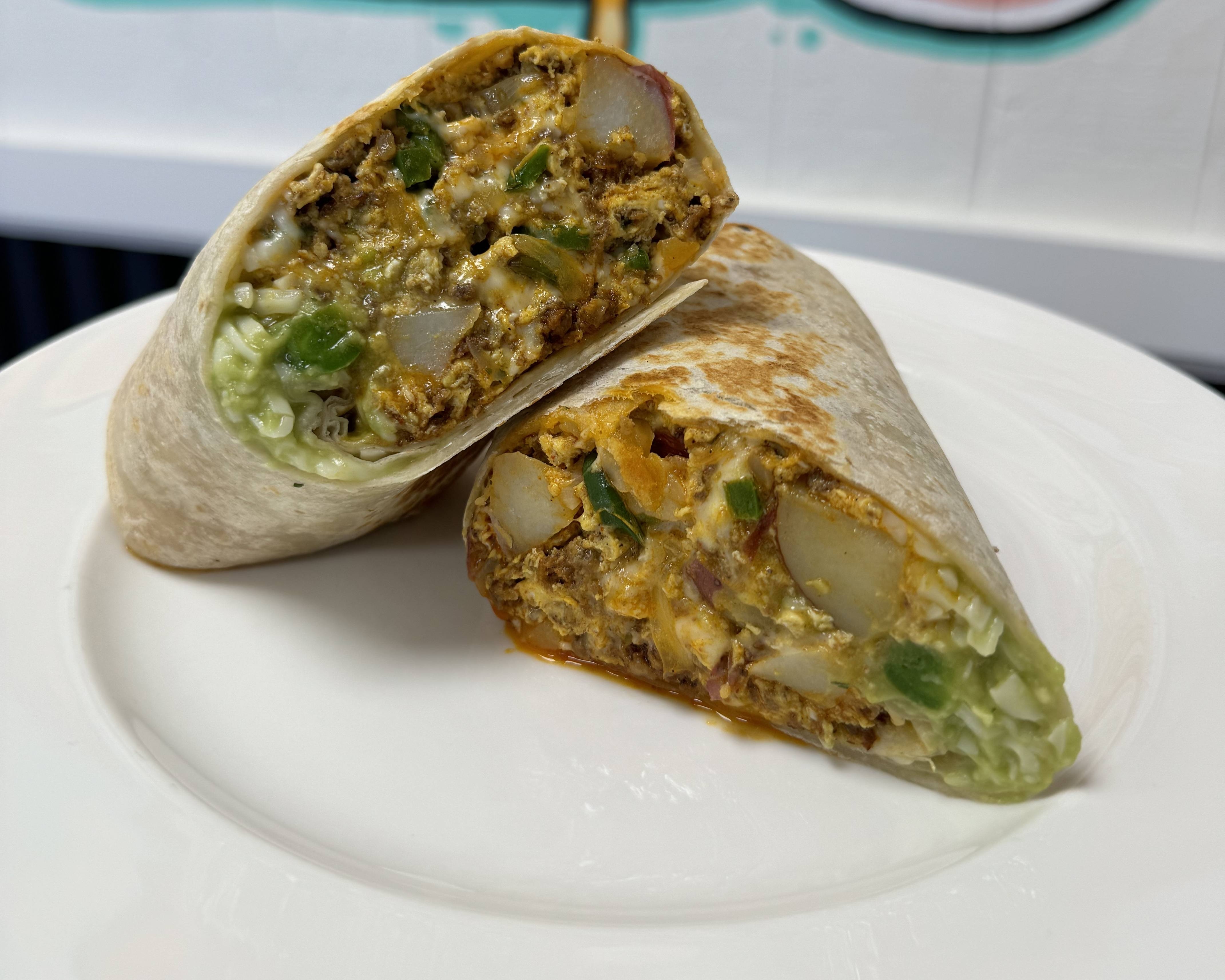 Chorizo Breakfast Burrito.