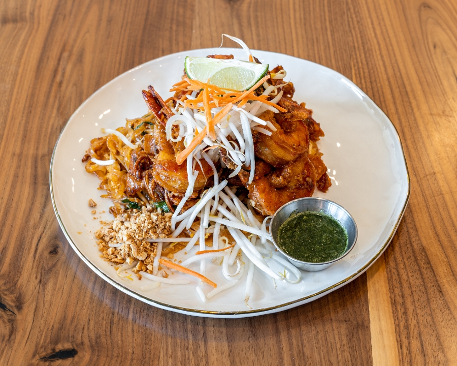 Pad Thai Crispy Tiger Prawns.