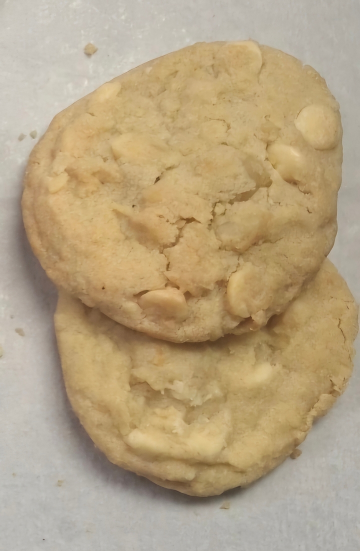 White Choc Macadamia Cookies.