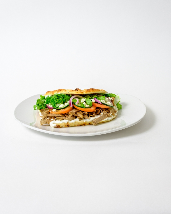Greek Gyro Sandwich.