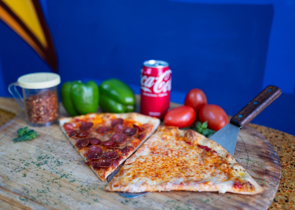 Combo 1 (2 - Cheese or Pepperoni Slices + Drink).