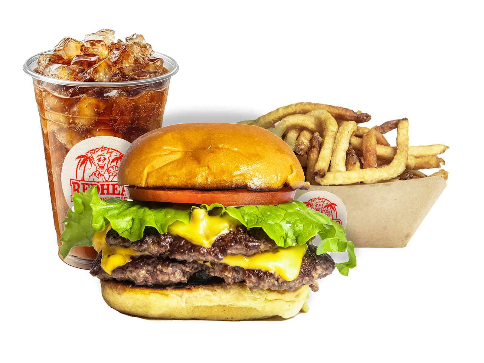 Double Cheeseburger W/ Fries & Drink.