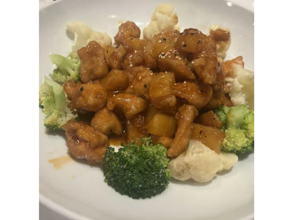 Lunch Pineapple Sesame Chicken.