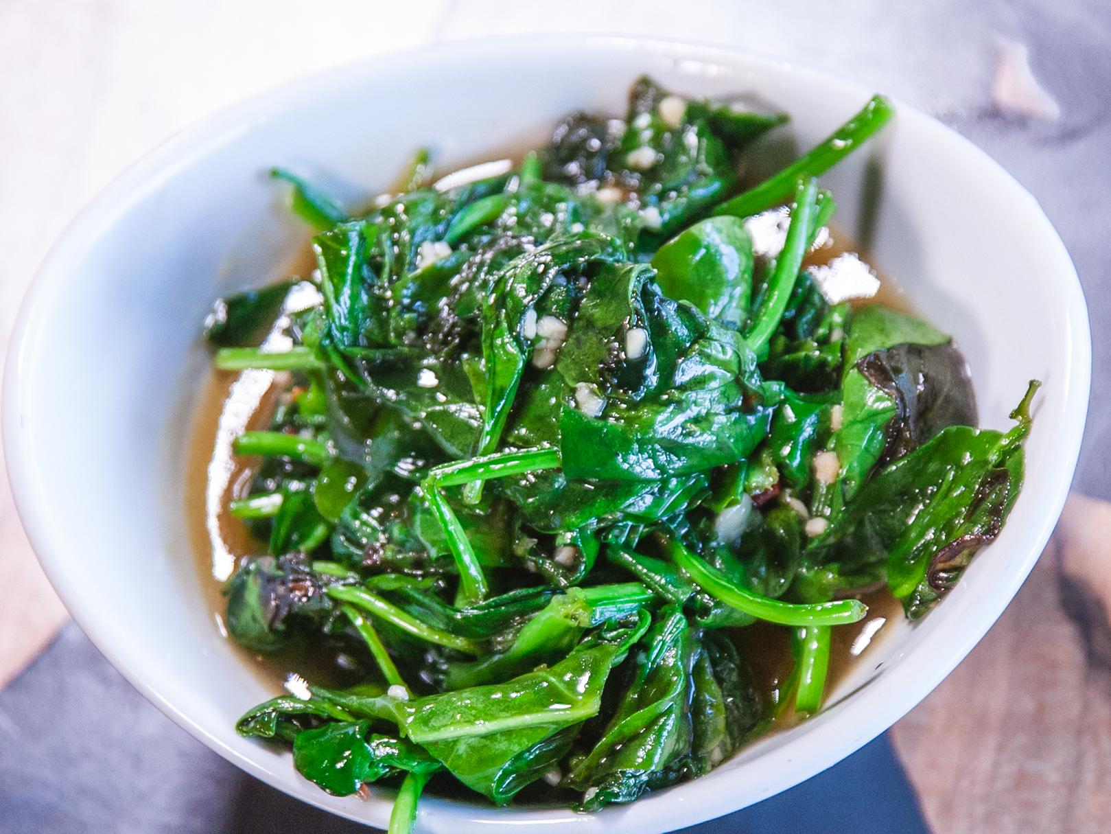 Sauteed Spinach.