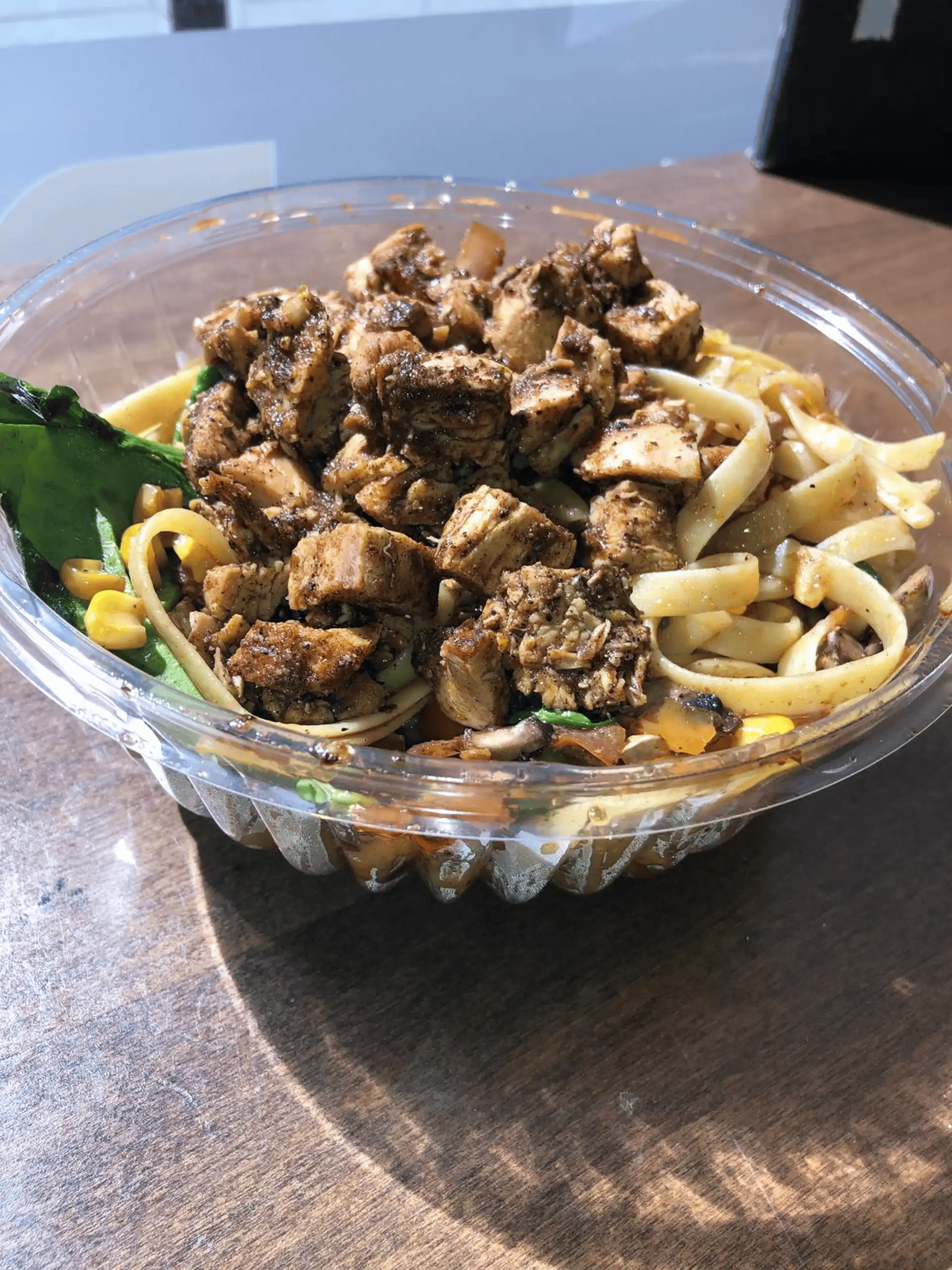 Cajun Tofu Fettuccine.