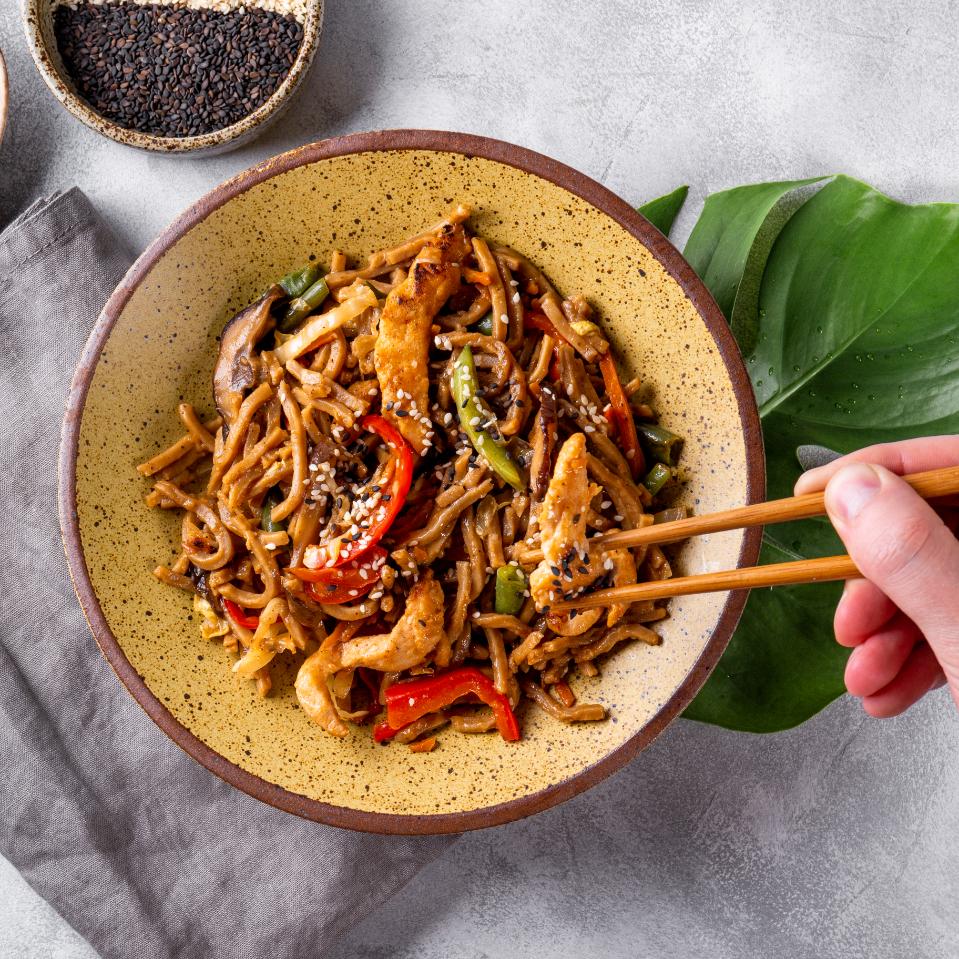 Chicken rice noodles.