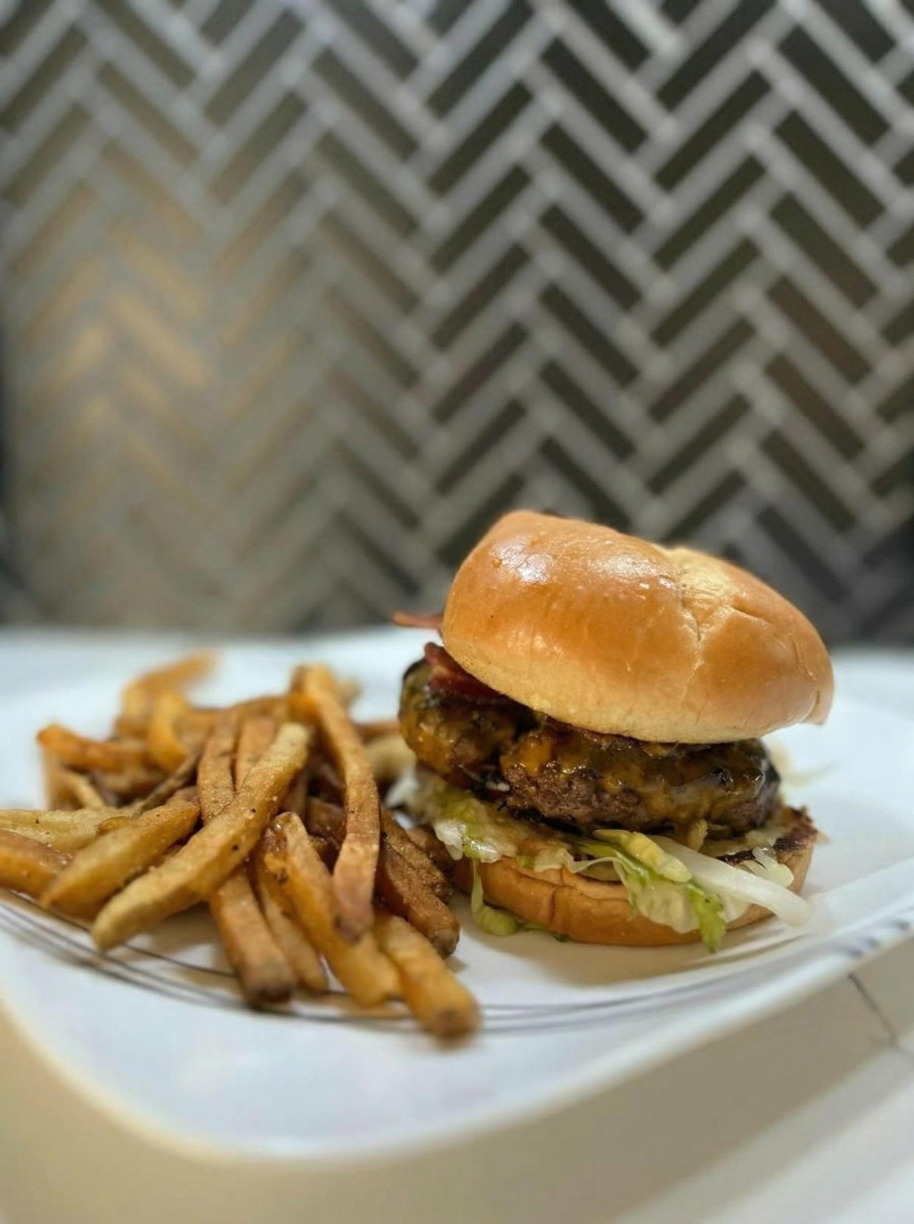 Pepper Bacon Cheddar Burger.