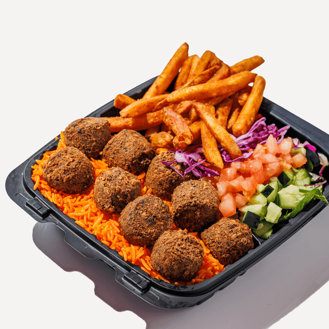 Falafel Over Rice.