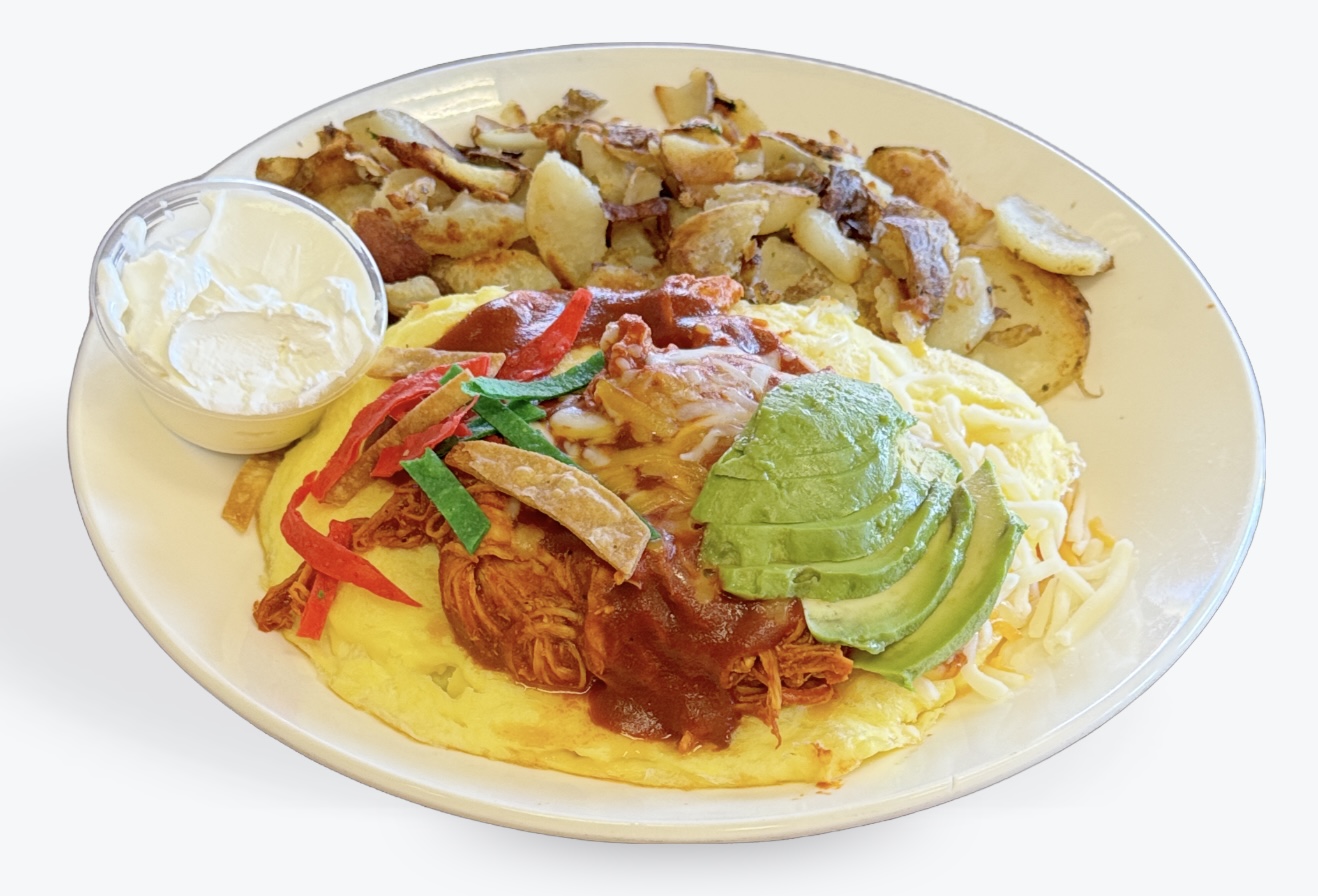 CHICKEN ENCHILADA OMELET.
