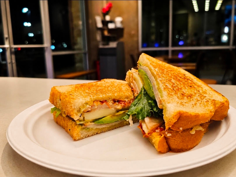 Smoked Turkey Avocado Sandwich.