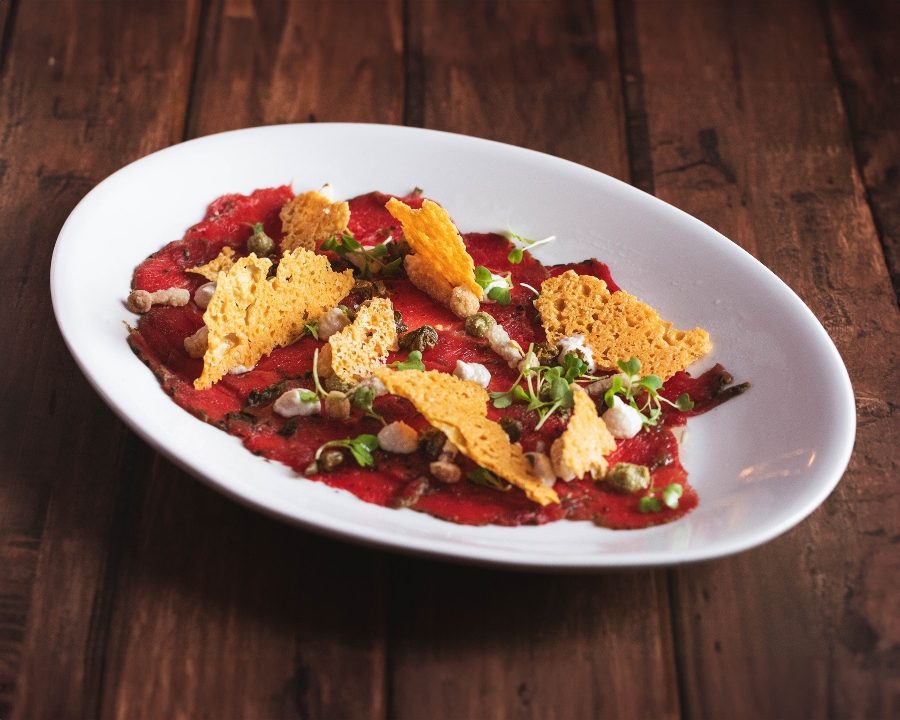 Beef tenderloin Carpaccio.