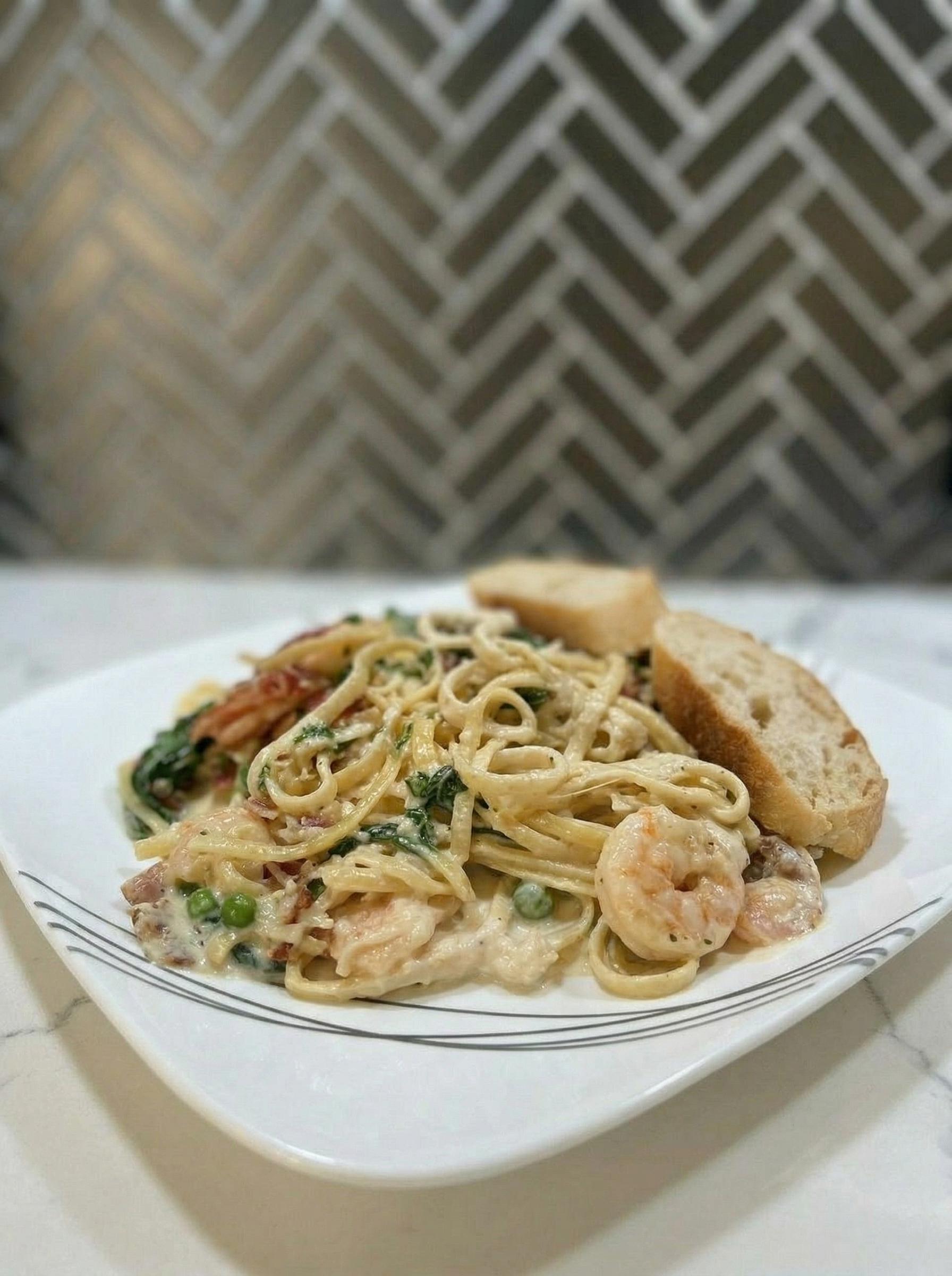 Shrimp Carbonara.