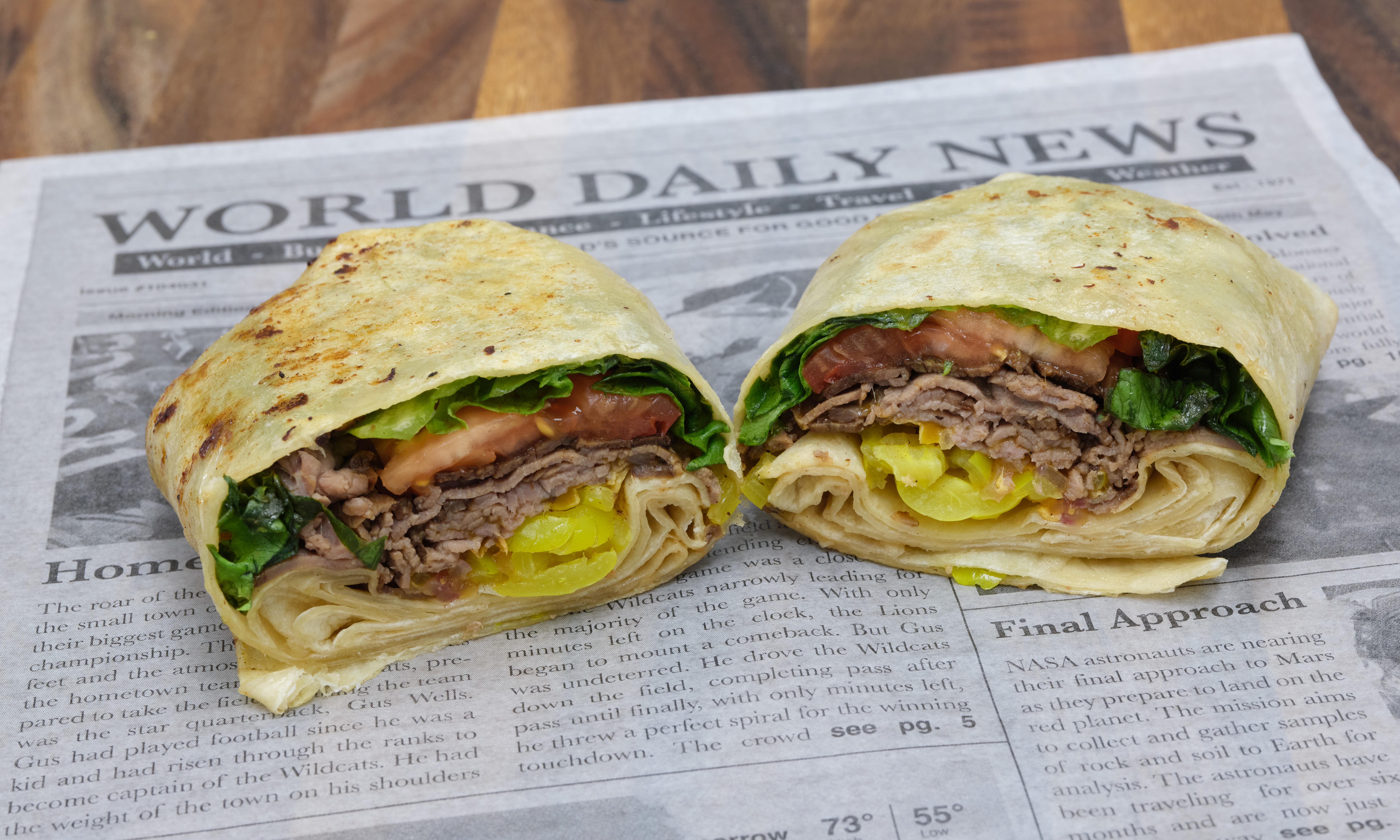 Steak and Cheese Wrap.