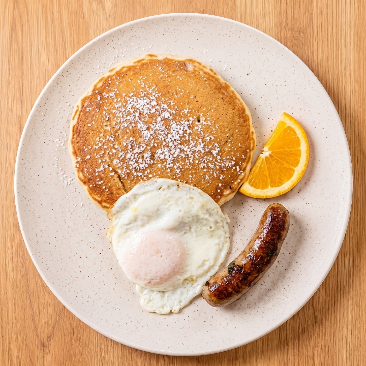 1 Pancake & 1 Egg Any Style.