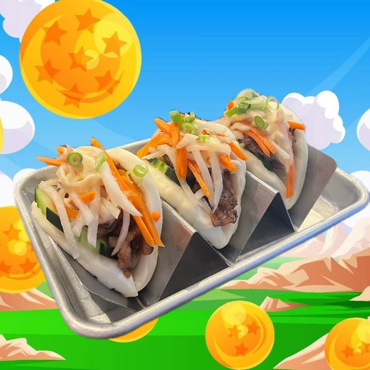 Grilled pork bao bun.