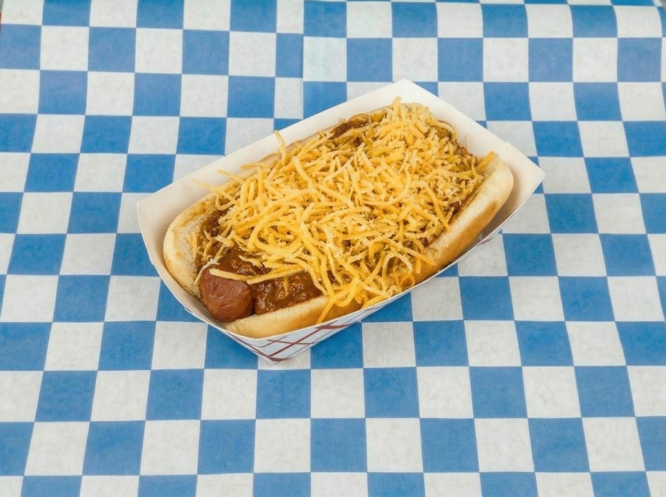CHILI CHEESE DOG.