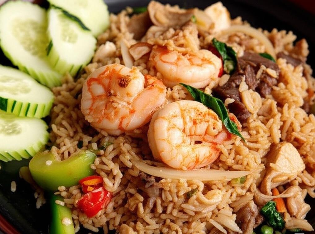 Spicy basil fried rice.