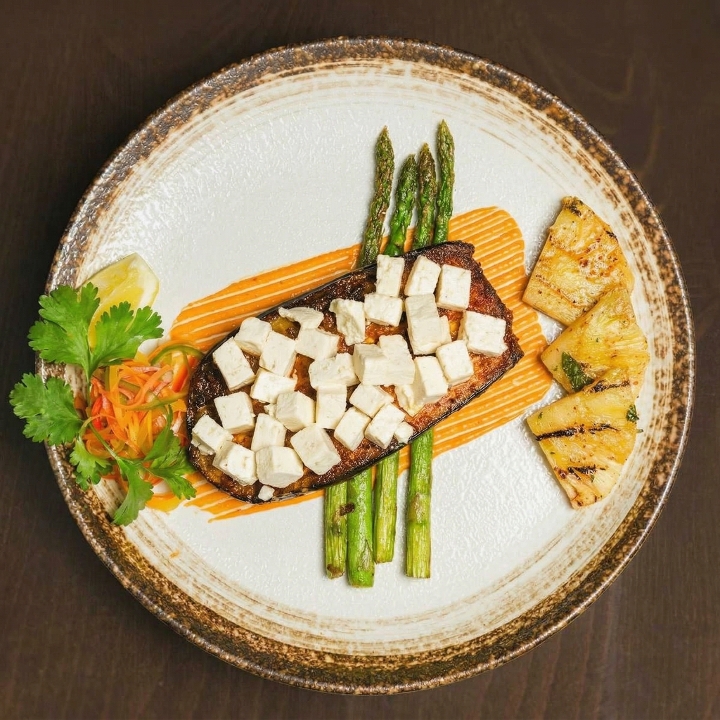 Egg Plant with Tofu Grill.