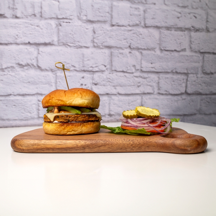 Chipotle Avocado Black Bean Veggie Burger.