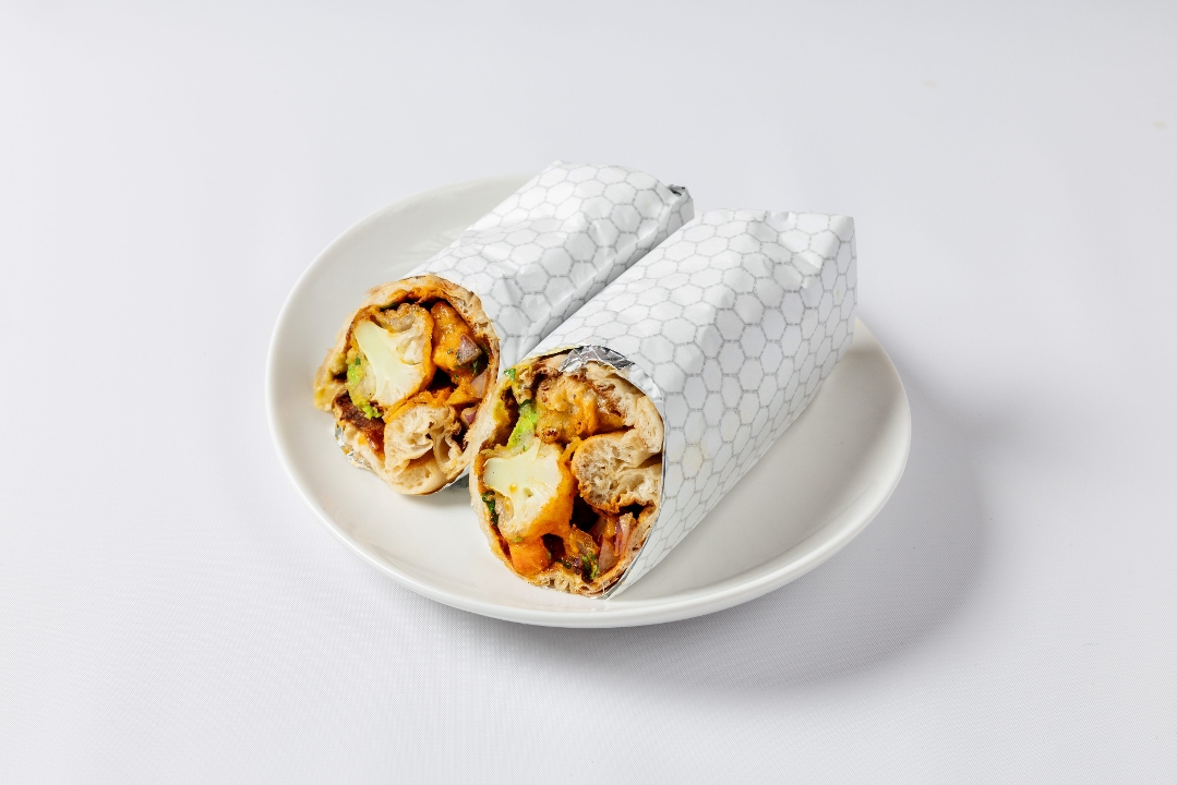 Crispy Cauliflower Naan Wrap.