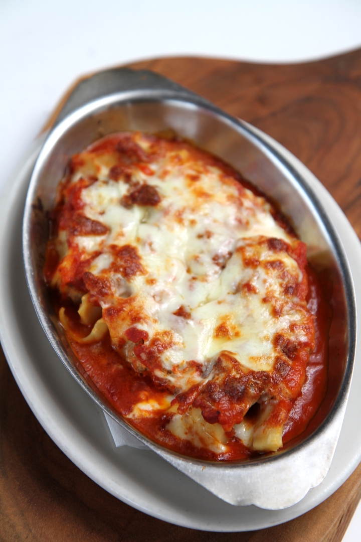Baked Ziti Parmigiana.