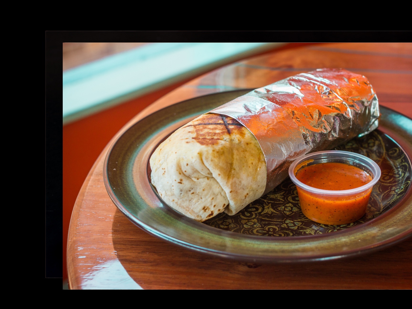 Chicken,Rice & Beans Burrito with fries..
