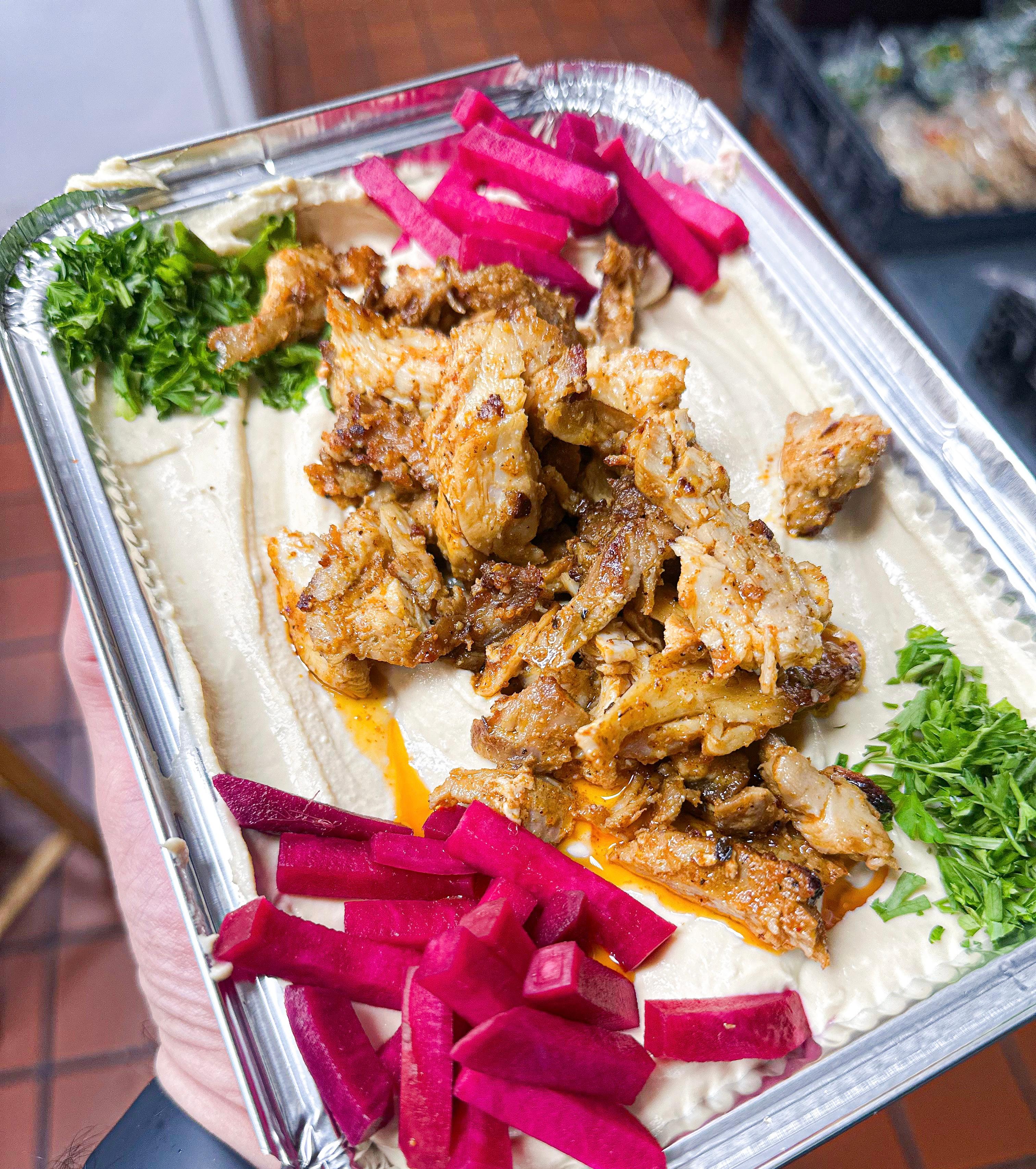 Hummus with Shawarma.
