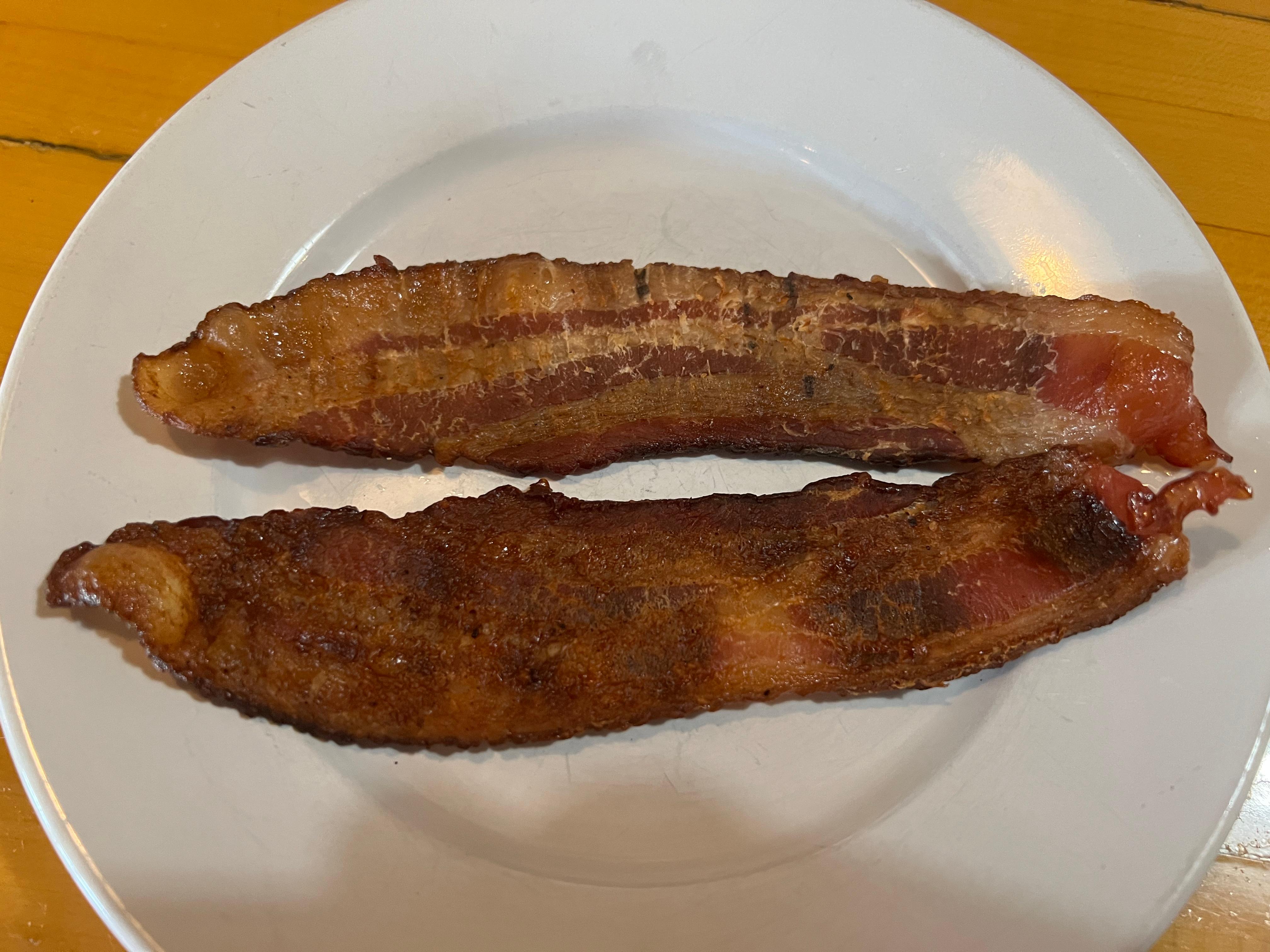 TWO STRIPS BACON.