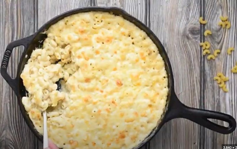 Baked Three Cheese Mac & Cheese.