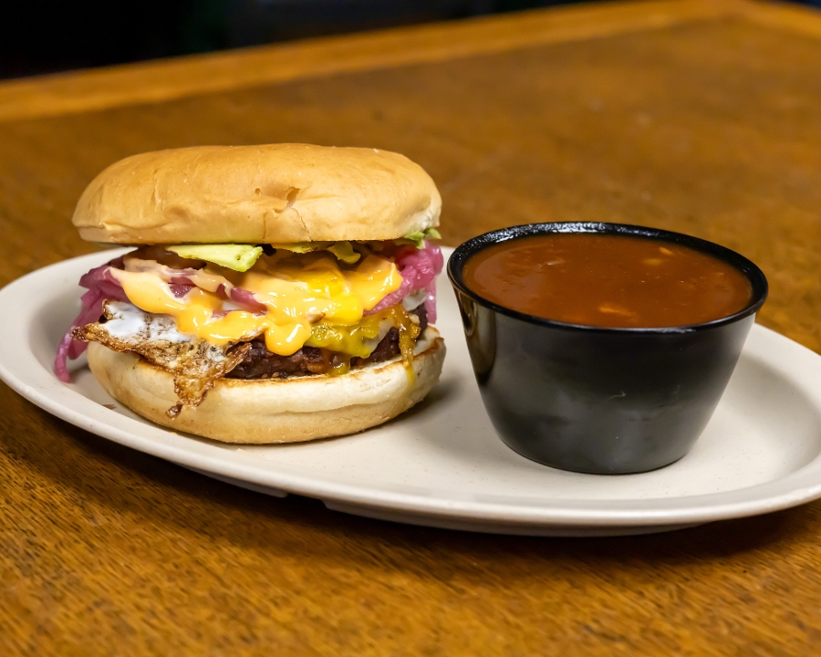 MURRAY'S SOUTHWEST STACK- MADE WITH BLACK BEAN PATTY.