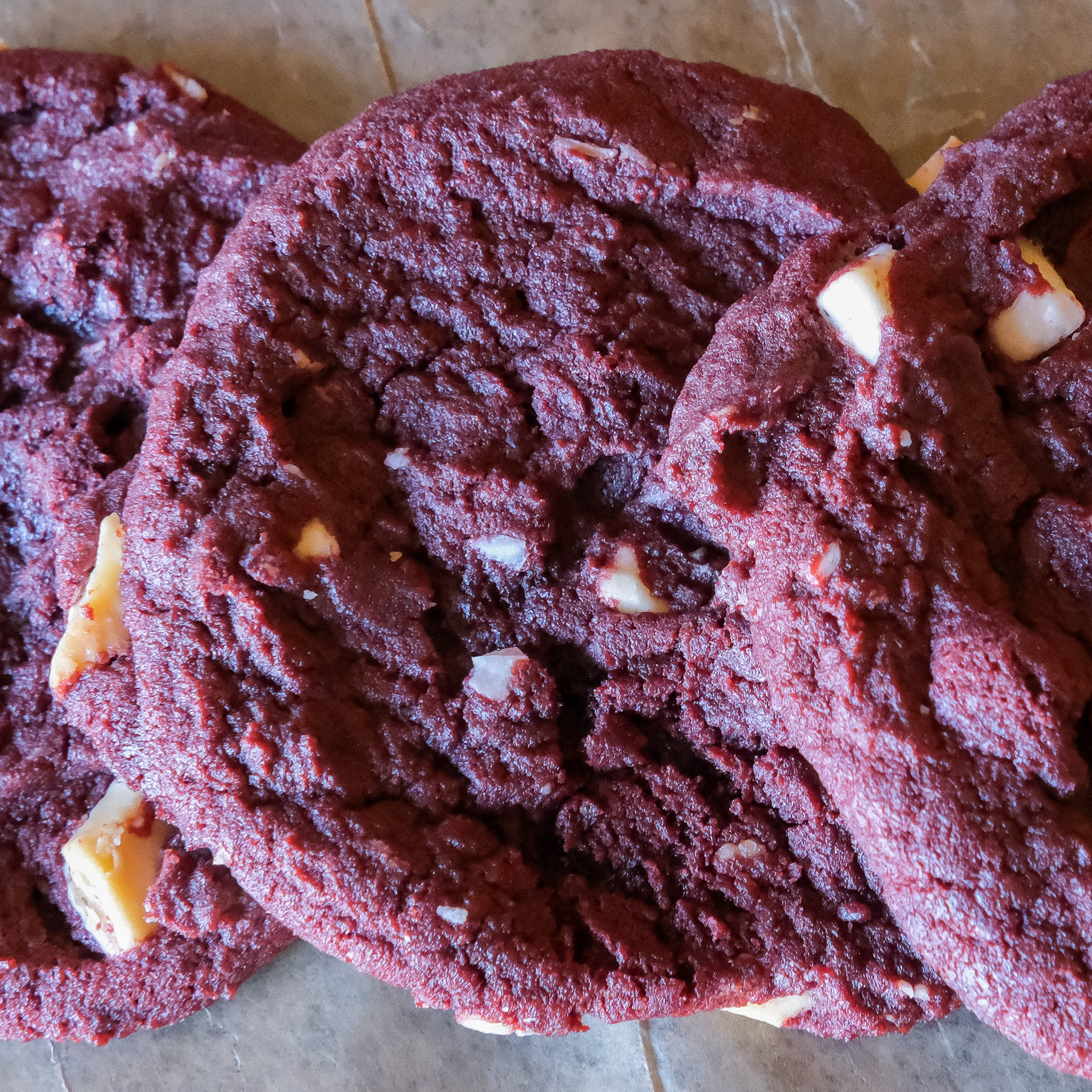  Red Velvet White Chocolate Chunk - Cookies 3 pack.