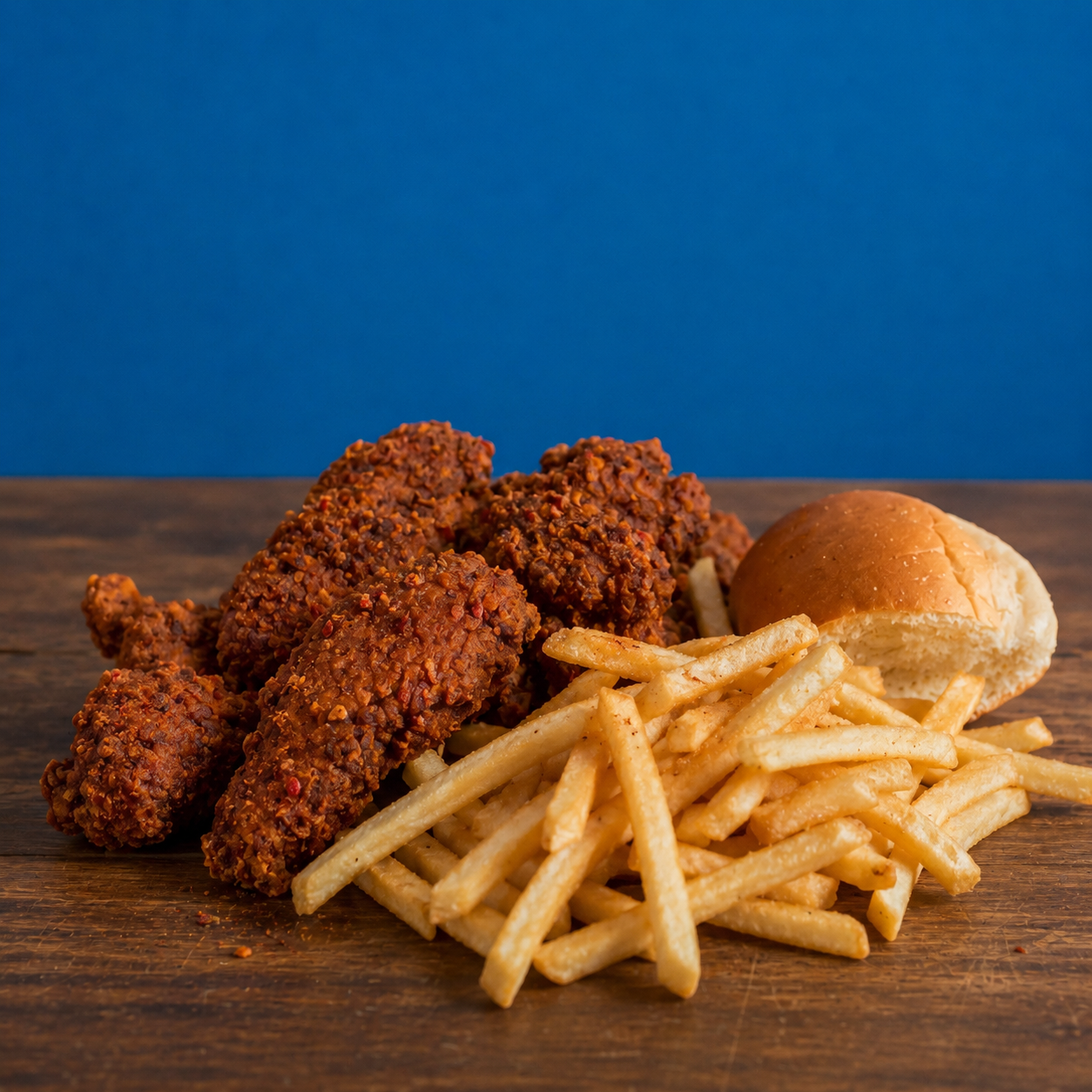6 Pcs with Fries or Rice Wings.
