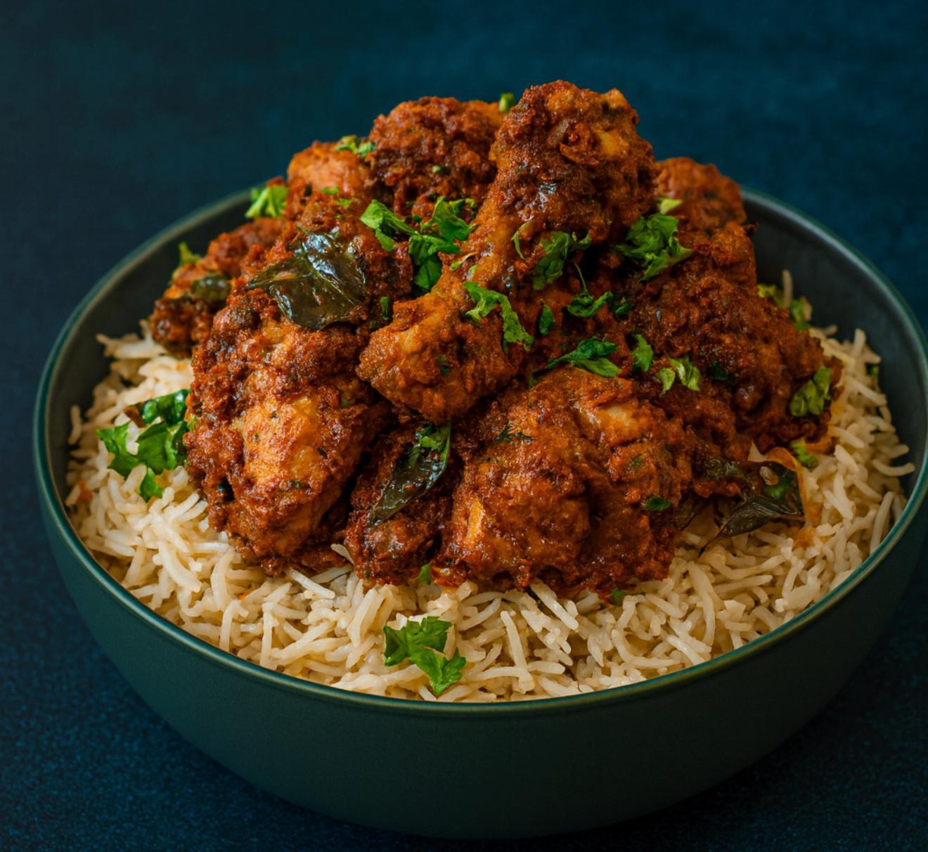Chicken Ghee Roast Biryani (Bone-In) Family Pack.