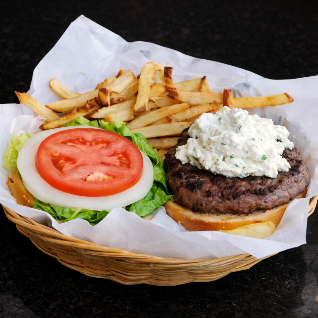 The Moody Bleu Burger.