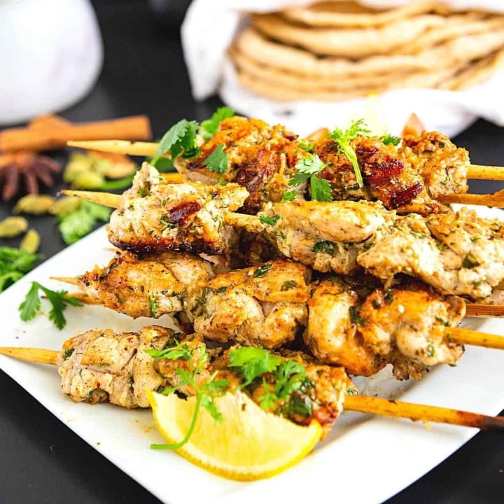 Chicken Malai Tikka Plate.
