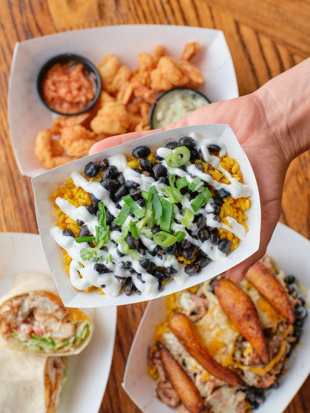 Yellow Rice and Black Beans.