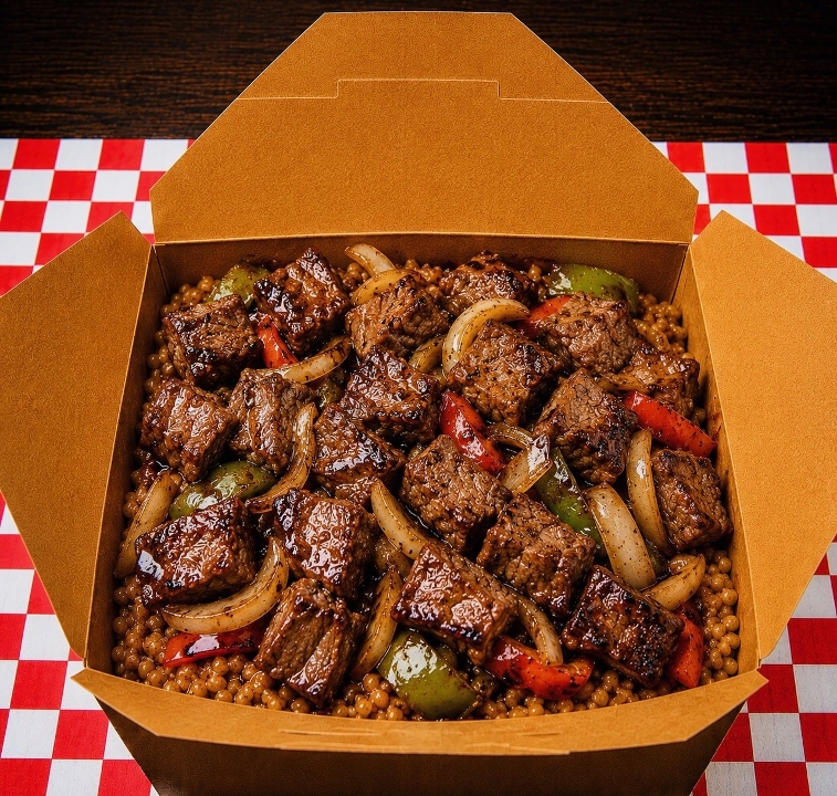 Steak Tip Rice Bowl Onion/pepper.