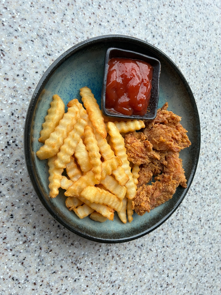 Chicken karage fries kids.