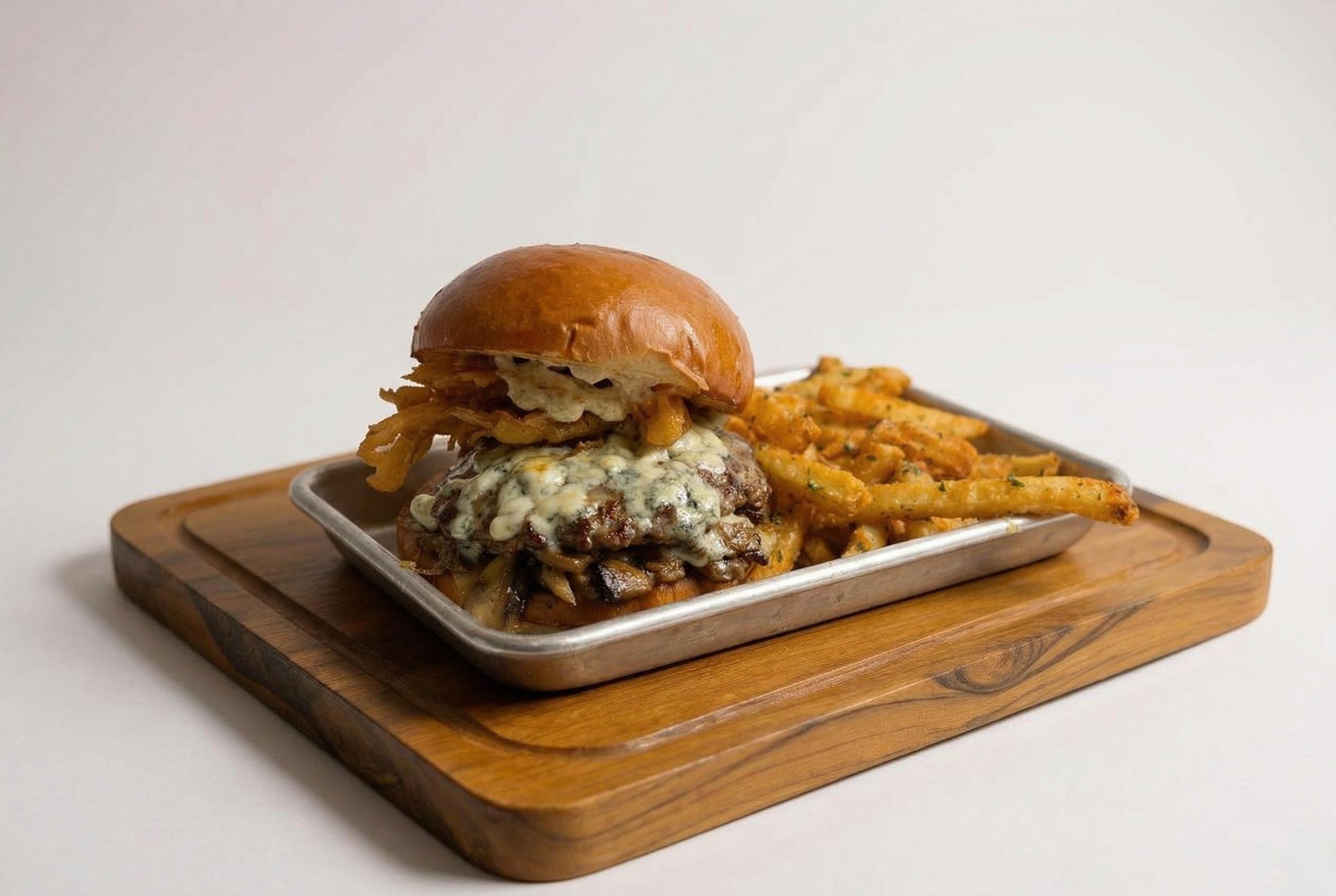 The Bleu Lagoon Burger.