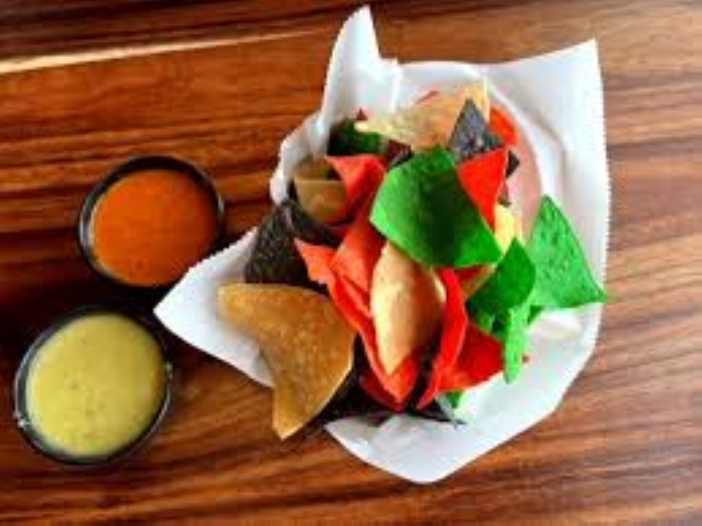 Tri Colored Nacho Chips.