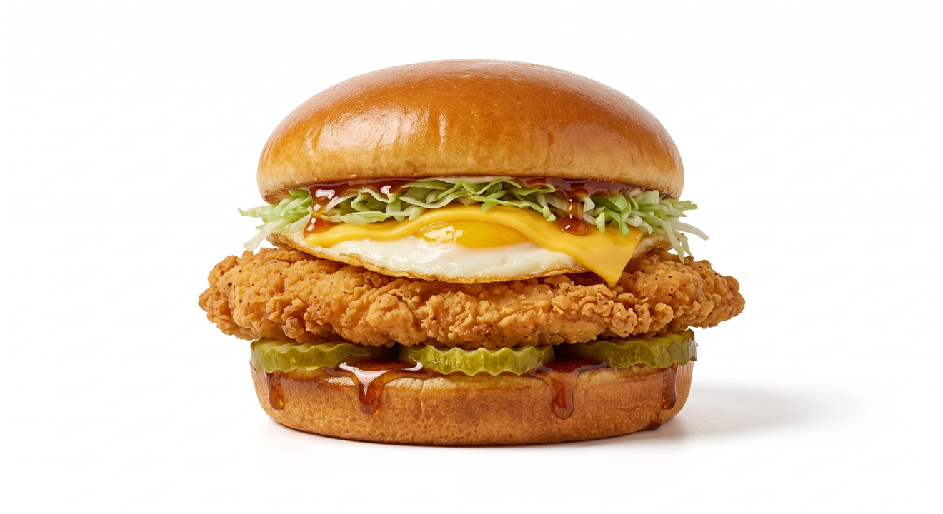 Hot Honey Chicken Breakfast Sandwich.