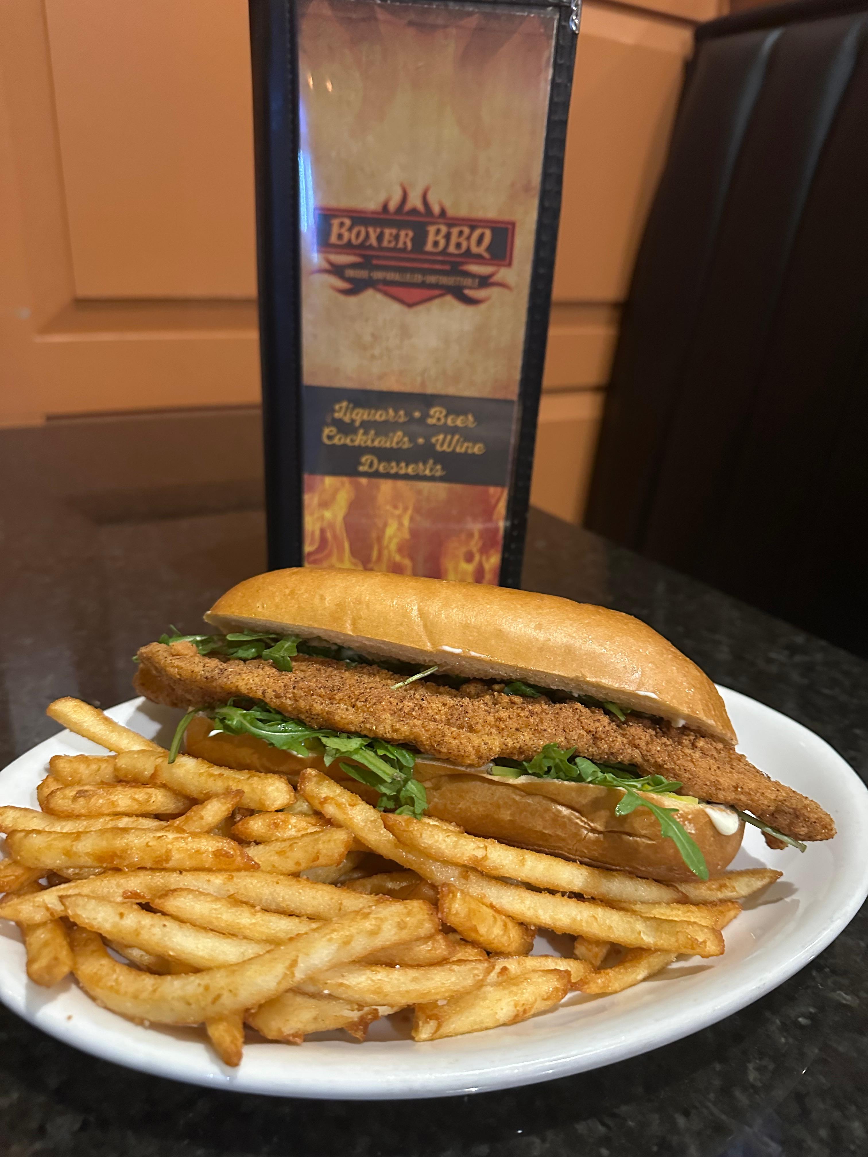 Cajun Fried Catfish Sandwich Combo.