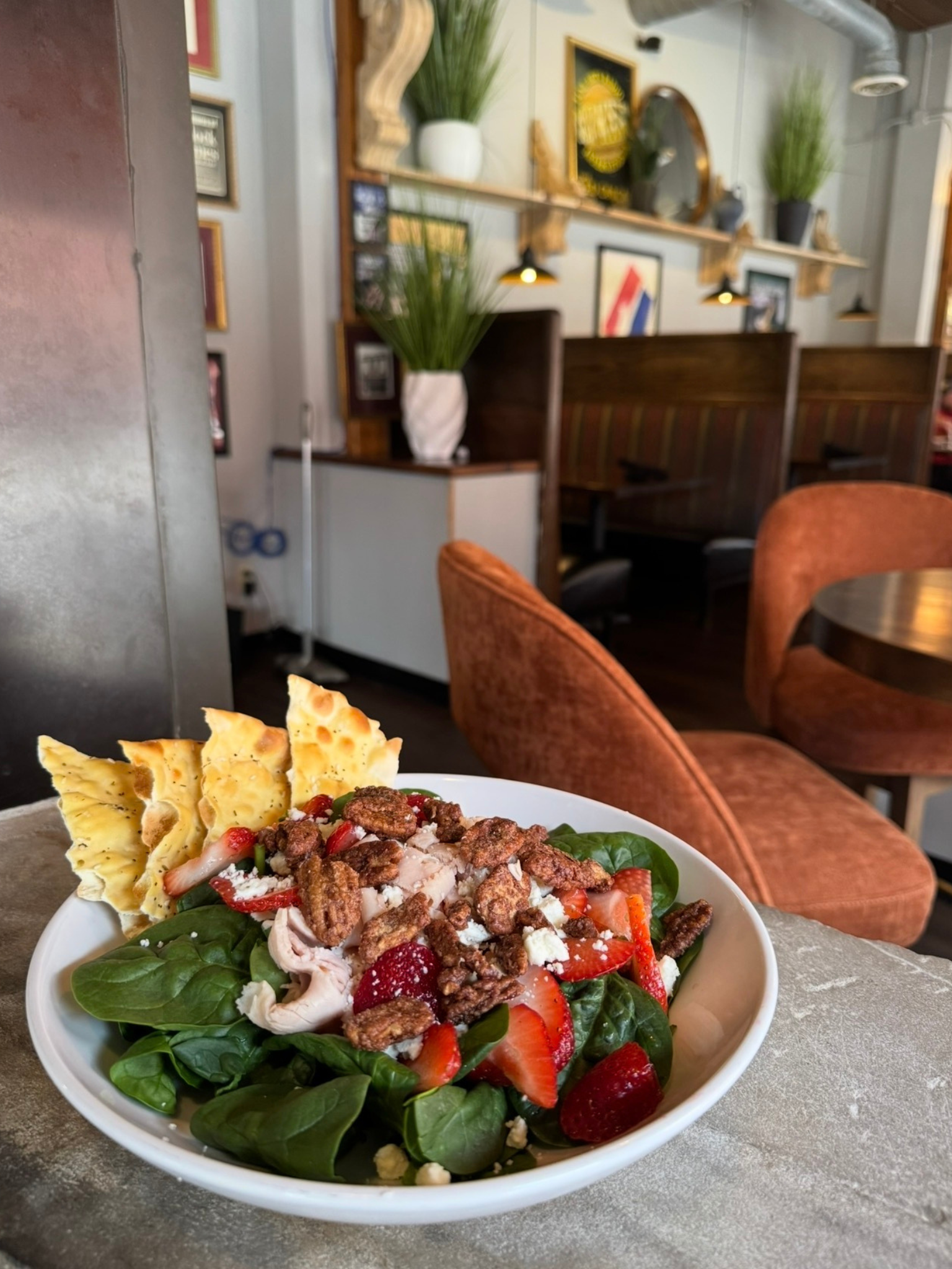 Spinach & Strawberry Salad with Poppy Seed Dressing.